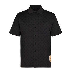 Louis Vuitton NBA Monogram Black Logo Buttoned Shirt Short Sleeve Button Up L
